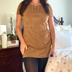 Hollister suede mini dress with pockets